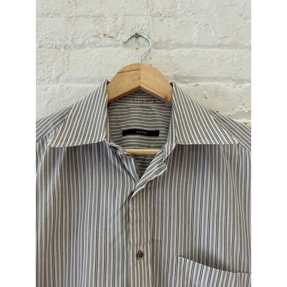 Gucci by Tom Ford Striped Oversized Button Up Shirt
